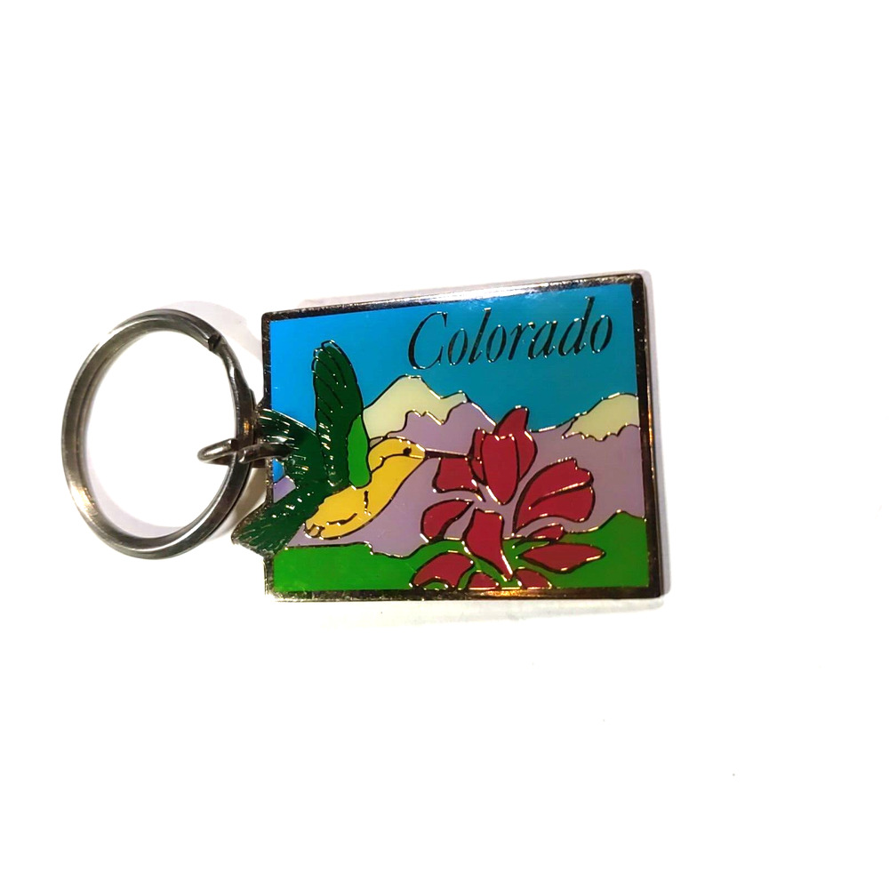 Colorado Metal Keychain Hummingbird Mountains - Picture 6 of 8